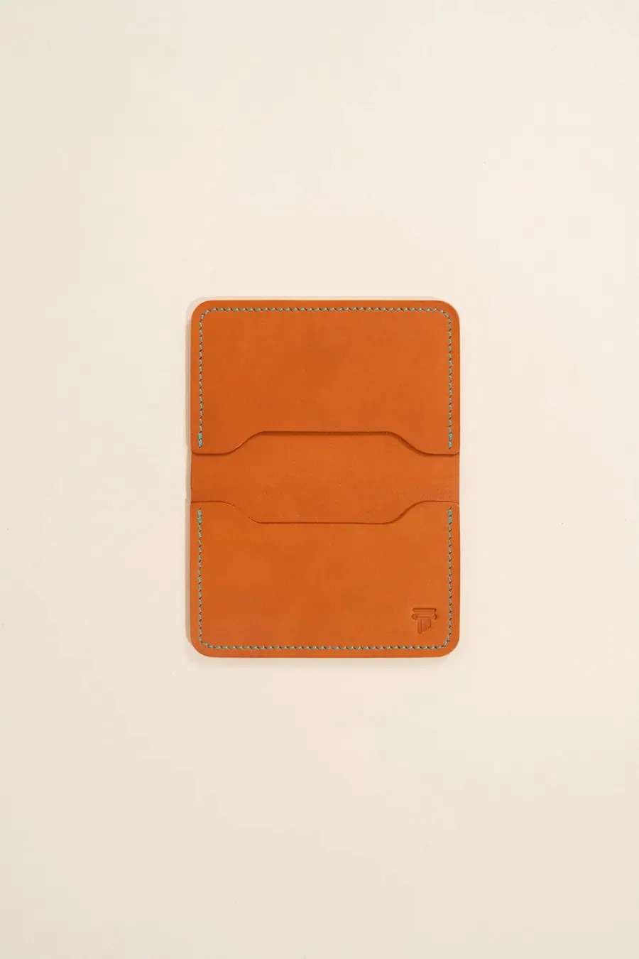 Minimal leather wallet with stitch detailing
