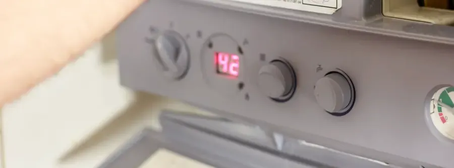 Boiler temperature controls and pressure gauge